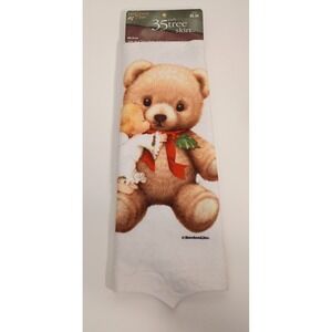 Vtg Ruth Morehead White Felt Christmas Tree Skirt Angel Baby Teddy Bear 90s NEW